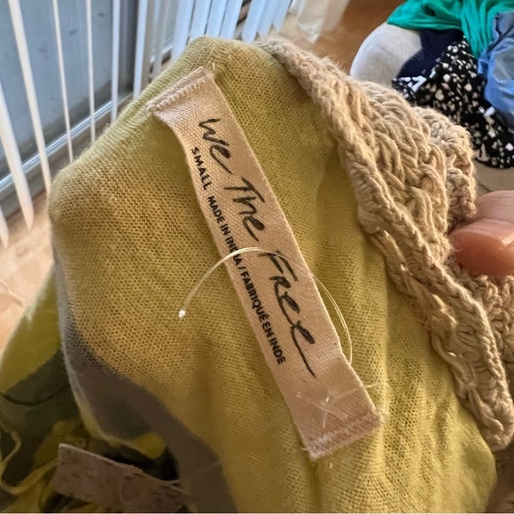 FREE PEOPLE NWT Luca Crochet Stripe Knit Dress/Tunic Size Small - Picture 5 of 9